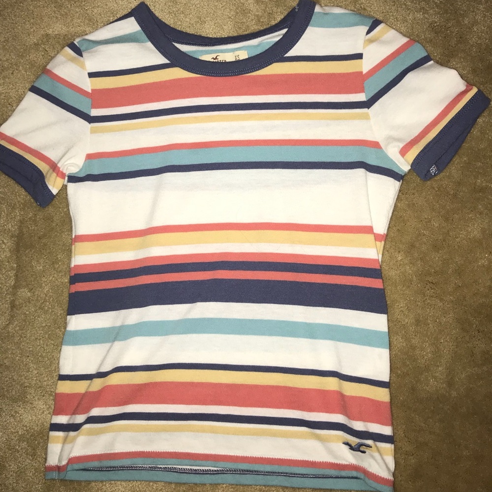 Hollister Striped Baseball T- Shirt